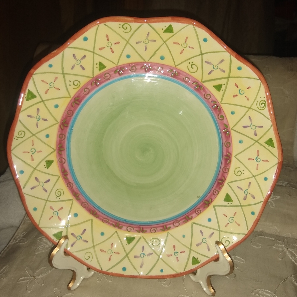 Vintage JKL footed plate. 10"
